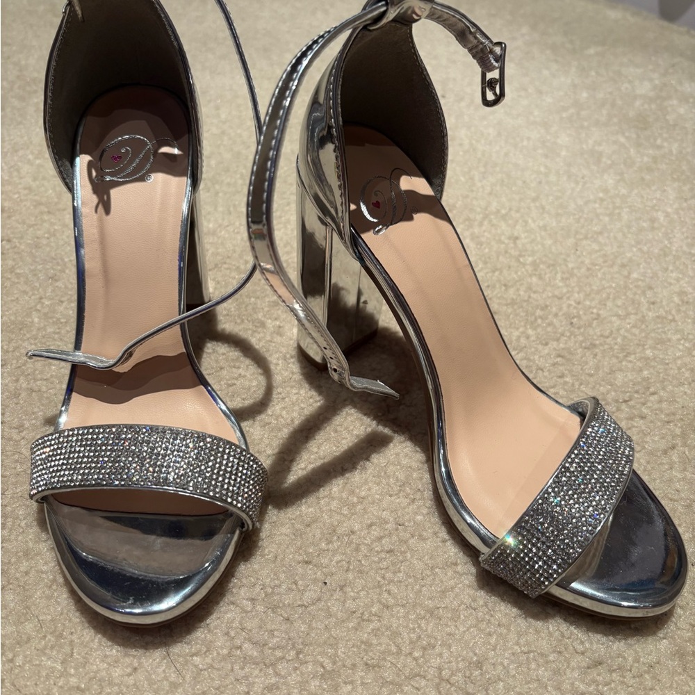Elegant Silver Women's Heels
